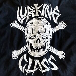 Lurking Class by Sketchy Tank Black Skull Embroidered Baseball Jersey Size XL